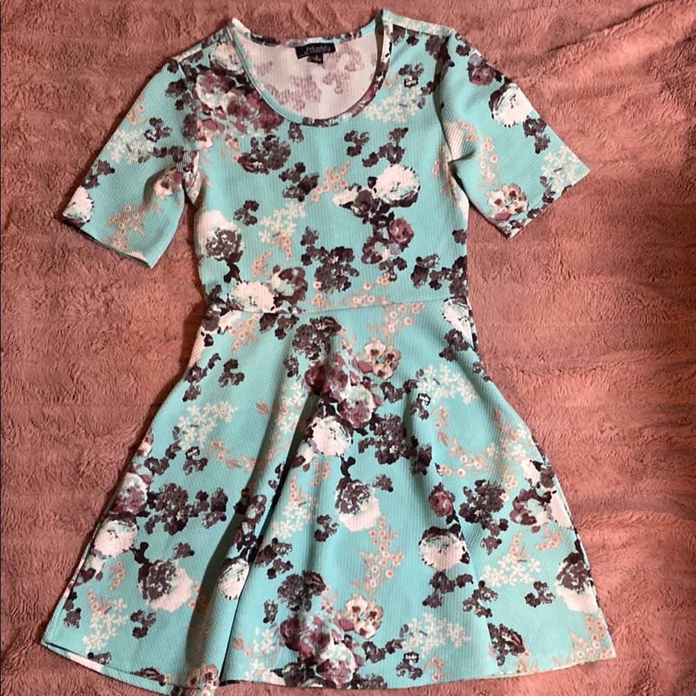 Floral Mint Green Skater Dress
